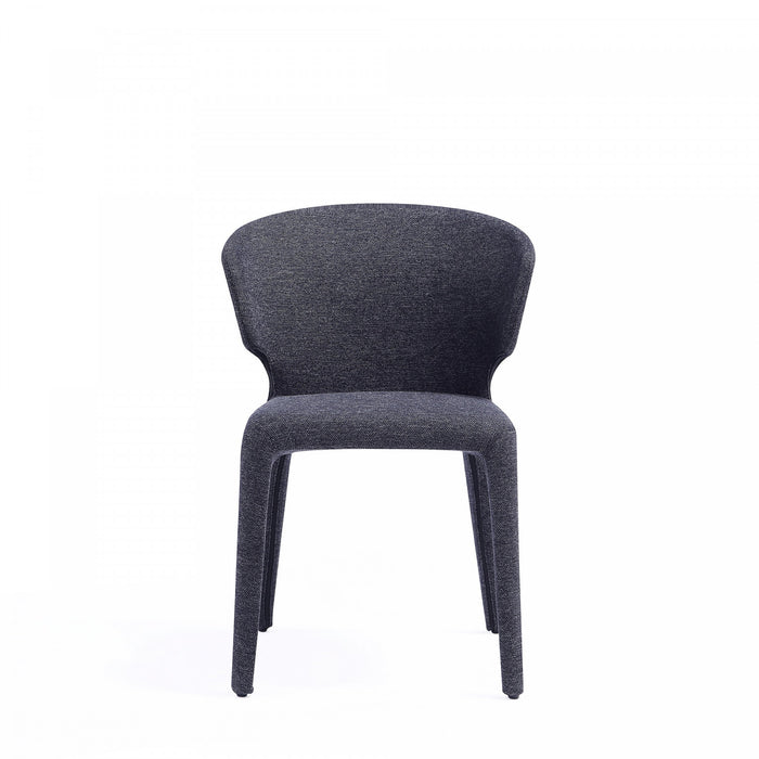 Chaise de salle a manger Conrad style milieu du siecle moderne, rembourree, noire – Lot de 4