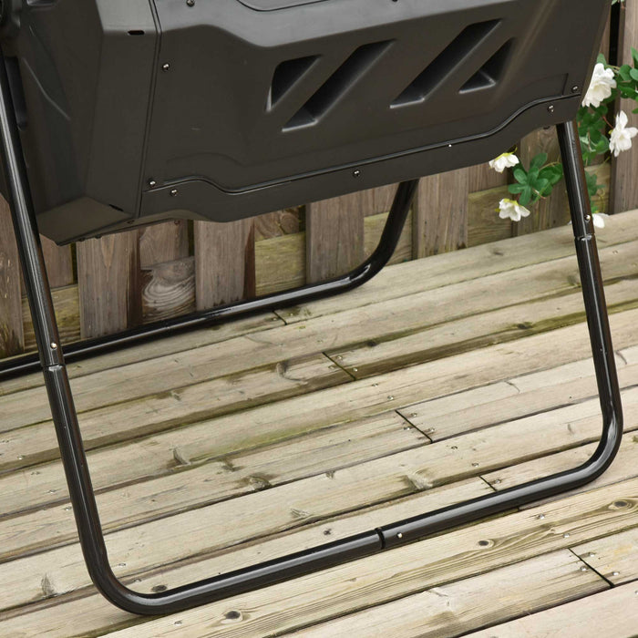 Outsunny Bac A Compost Exterieur A Double Chambre Rotatif A 360° Vert