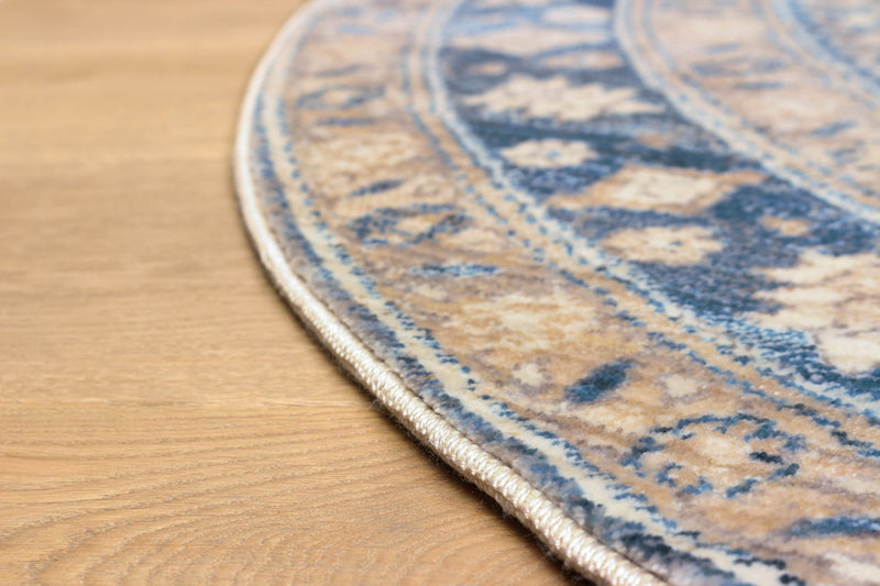 Tapis Traditionnel Lucia 5'0\" x 5'0\" en Bleu