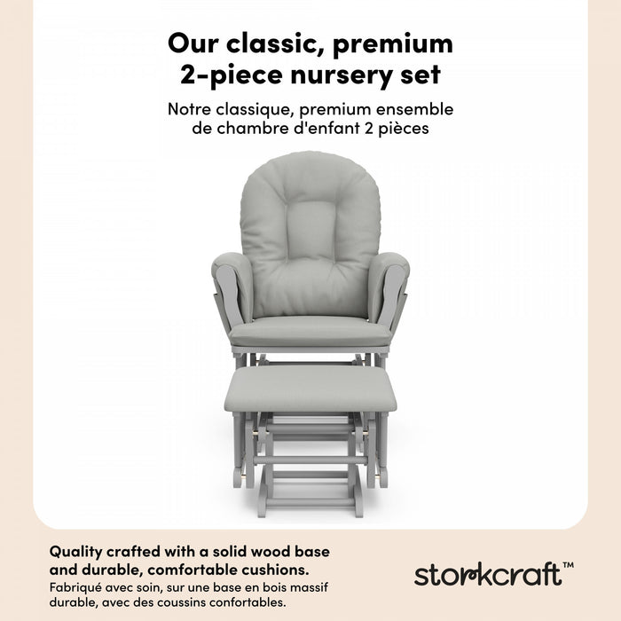 Storkcraft Hoop Fauteuil bercant et pouf - Gris galet avec gris clair