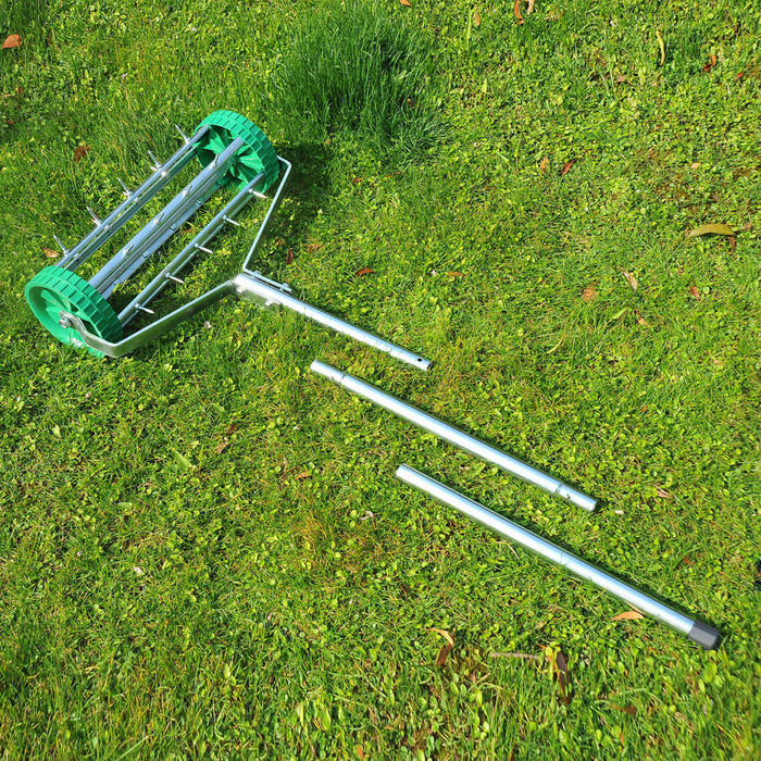 Outsunny Aerateur de pelouse manuel avec poignee reglable