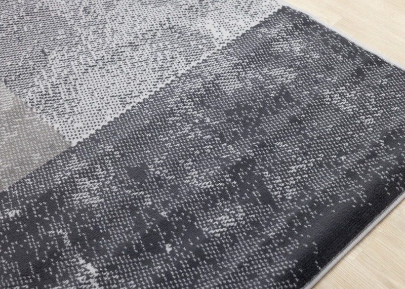 Tapis Florence a carres delaves gris, 5'3\" x 7'4\"