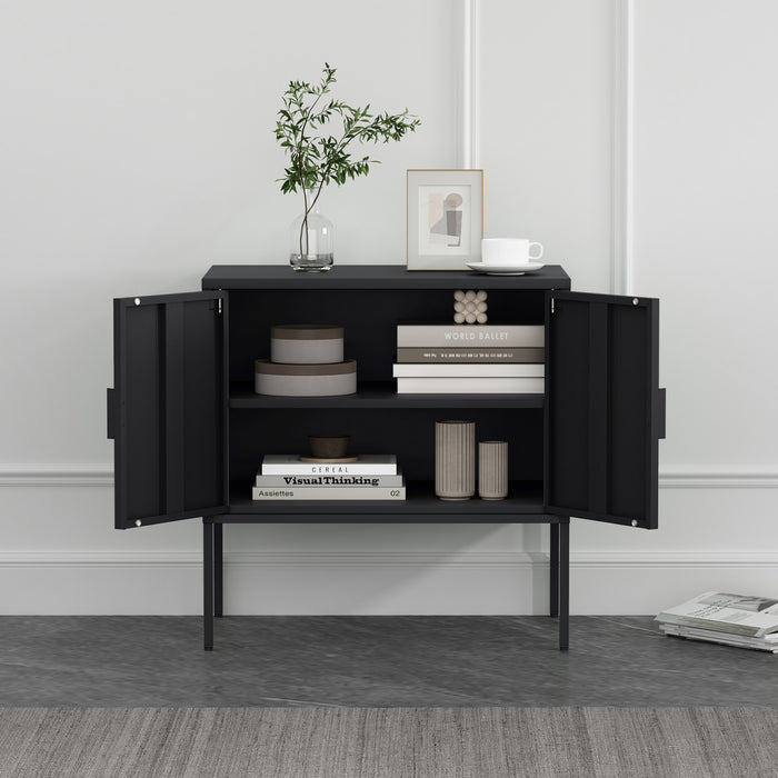 Armoire d’appoint moderne Ava 24\" en metal noir