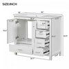 Derek 36 Inch Modern Bathroom Vanity with Ceramic Sink & Multi Storage, White | Meuble de salle de bain moderne Derek 36 pouces avec lavabo ceramique et rangement multiple, blanc