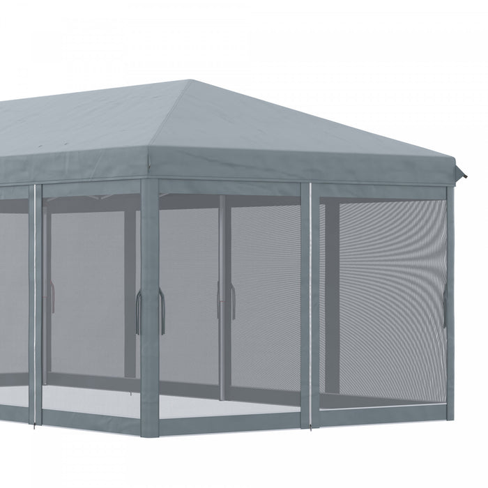 Outsunny Tente D'auvent 10'x20' 6 Parois Laterales Maille Amovibles, Gris