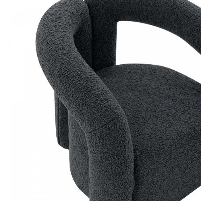 Fauteuil lounge Darian en boucle moderne noir - Lot de 2