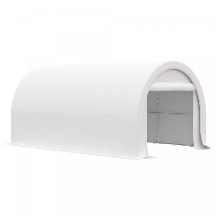 Outsunnytente De Stockage 16' X 10' Abri De Voiture Anti-uv Portable Blanc