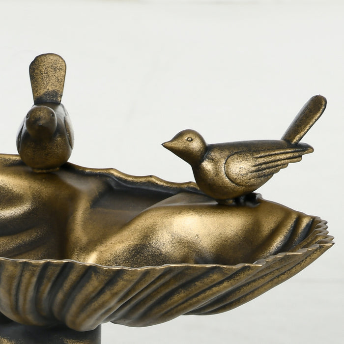 Outsunny Bain D'oiseaux Avec Socle, Bol De Bain D'oiseaux, Bronze