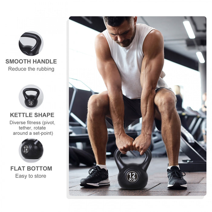 Soozier Kettlebell de fitness 26 lb, poids d'exercice en plastique