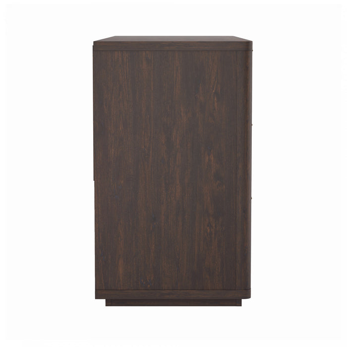 Commode moderne Evelyn 60\" en brun (6 tiroirs)