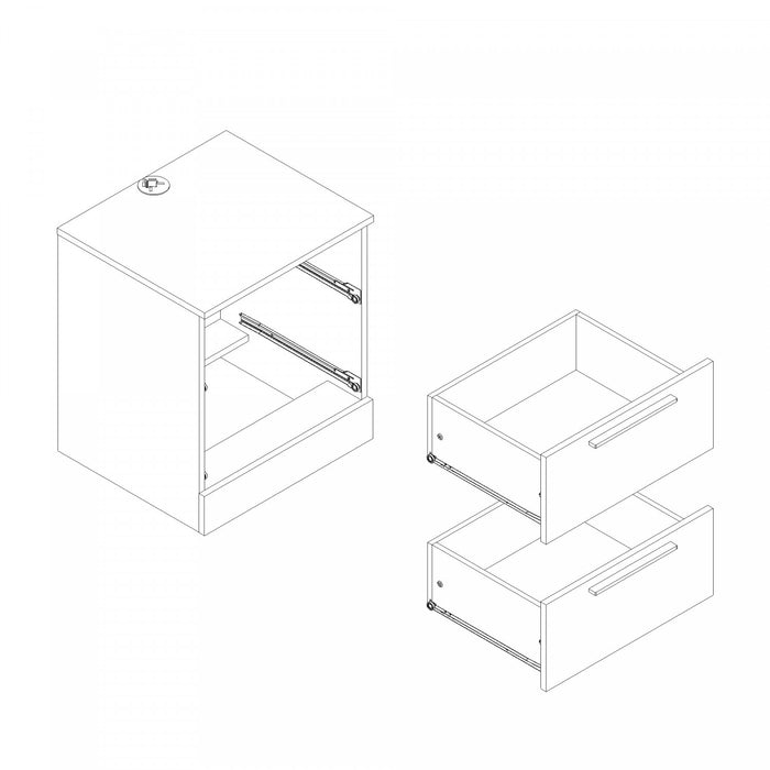 Step One Essential Table de nuit avec 4 port USB Chêne gris, de Meubles South Shore