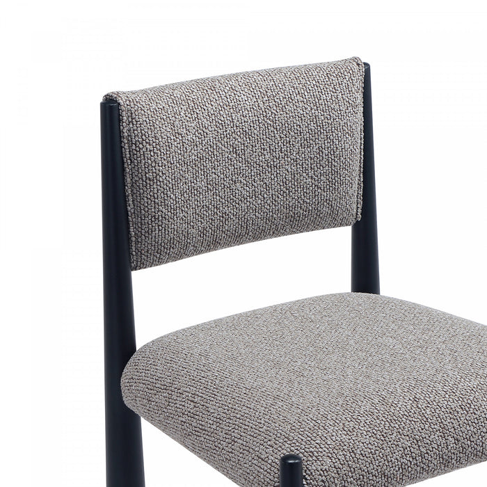 Tabouret de comptoir en metal boucle style mid-century modern Lennor, coloris champignon