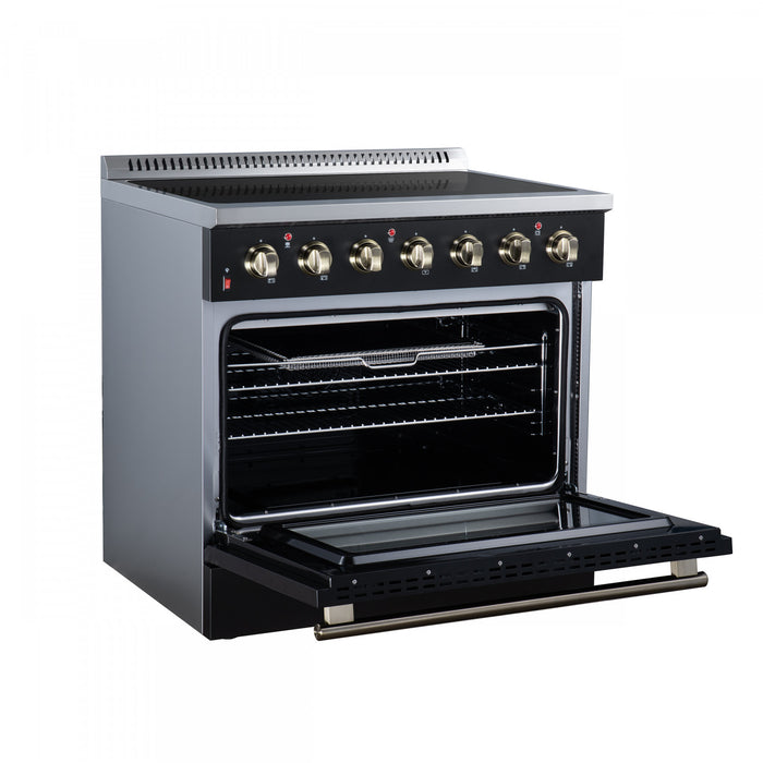 Cuisiniere electrique Galiano de 36 po, 5 foyers radiants, 5,36 pi³, noir – FFSEL6083-36BLK