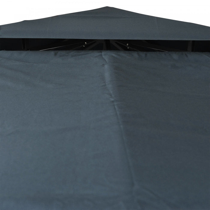 Outsunny 9.8' X 9.8' Square 2-tier Gazebo Canopy Replacement Top Cover Outdoor Garden Sun Shade, Dark Grey