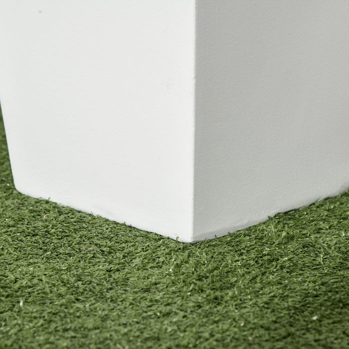 Outsunny Lot de 2 pots de fleurs d'exterieur avec trous de drainage, Blanc