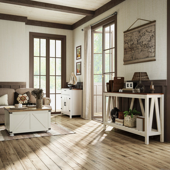 HOMCOM Buffet de ferme avec tiroir et etagere reglable