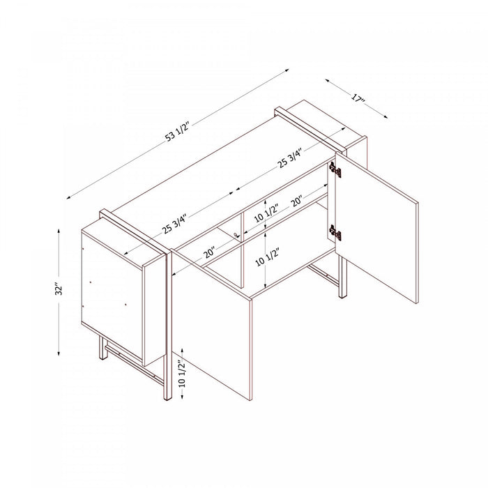 Desserte Mezzy - noyer clair