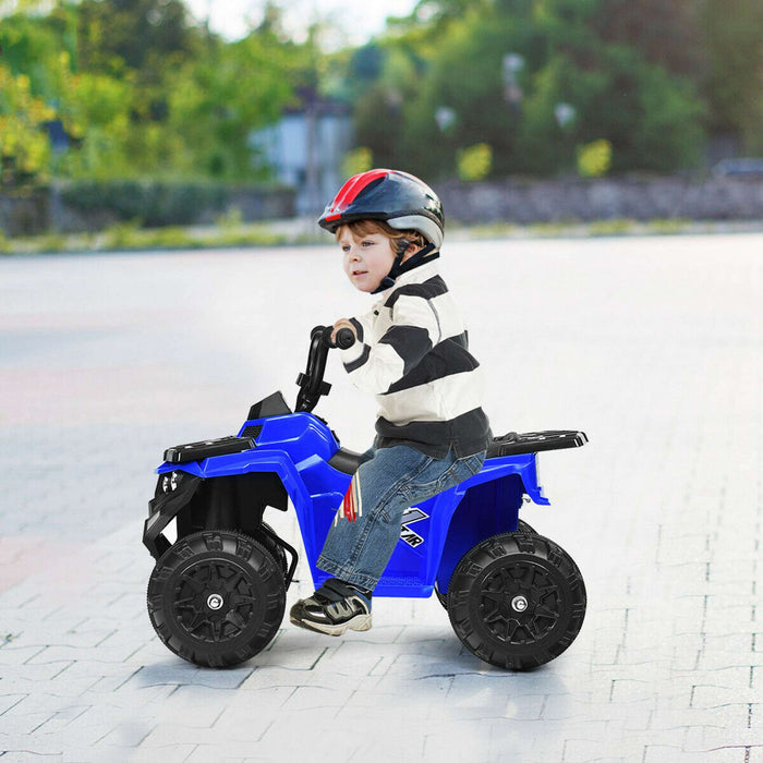 6v Batterie Alimentee Enfants Rouler Sur Atv 4 Roues Quad W / Mp3 & Led Phare Bleu