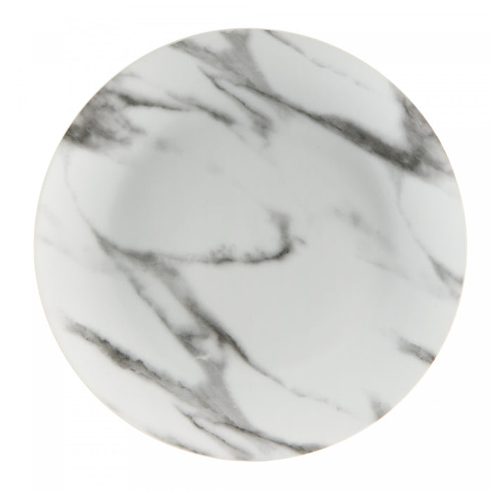 Ensemble de Vaisselle 16 Morceaux en Porcelaine Effet Marbre, Service de Table Moderne pour 4 Personnes