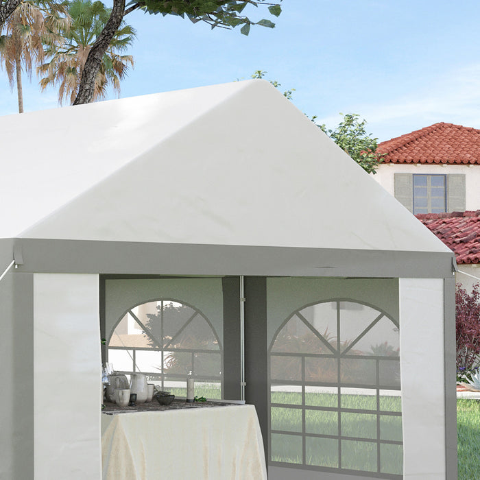 Outsunny Tente De Fete 13 X 13 Pieds Avec Cotes, 4 Fenetres Et 2 Portes