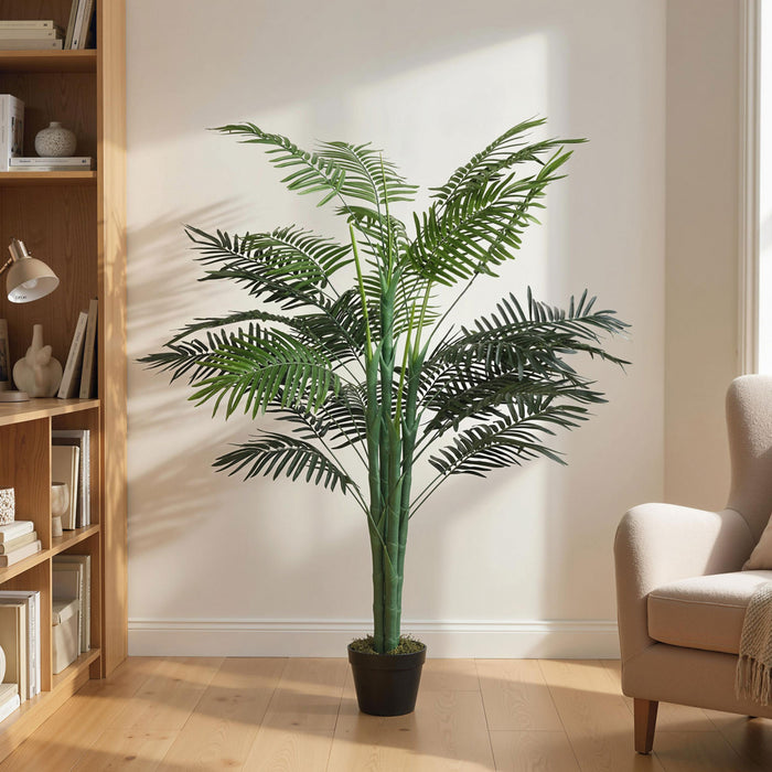 Outsunny Palmier Tropical Artificiel 152 cm, Faux Arbre avec Feuilles Realistes