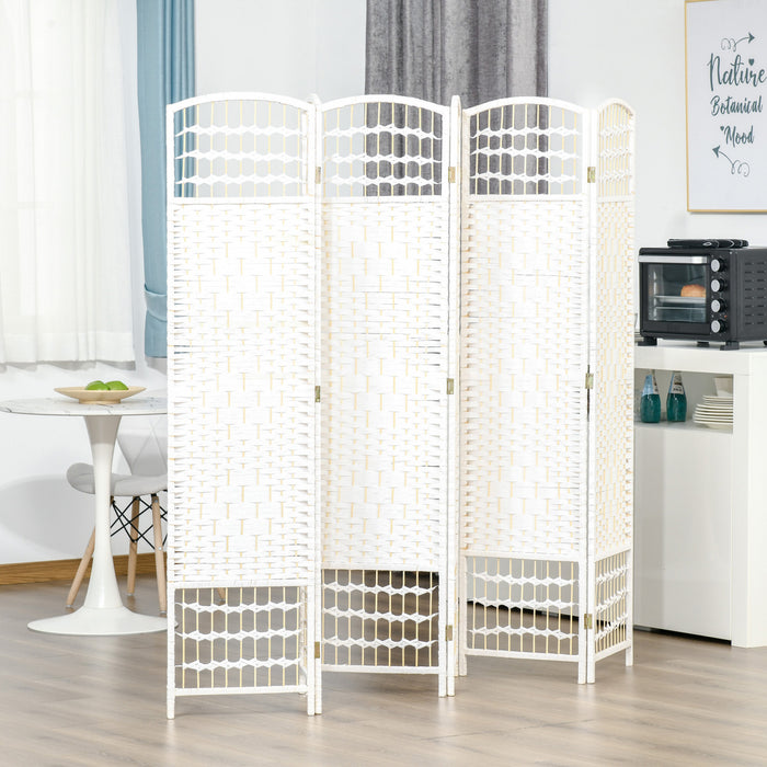 HOMCOM Paravent 6 Panneaux Ecran Pliable Autoportant Blanc