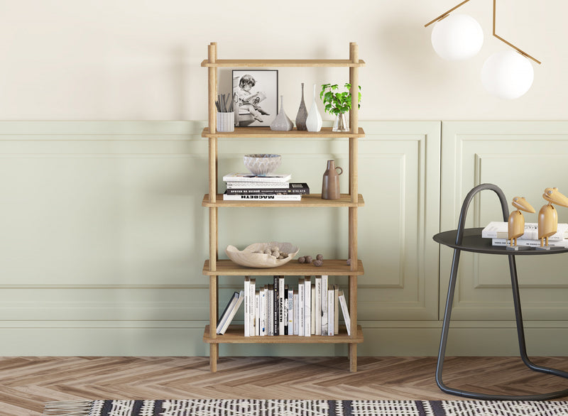  Bibliothèque ouverte de 52 po avec 5 tablettes - naturelle