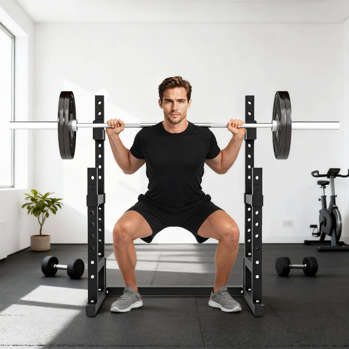 Soozier Support a squat reglable, support multifonction pour halteres, noir