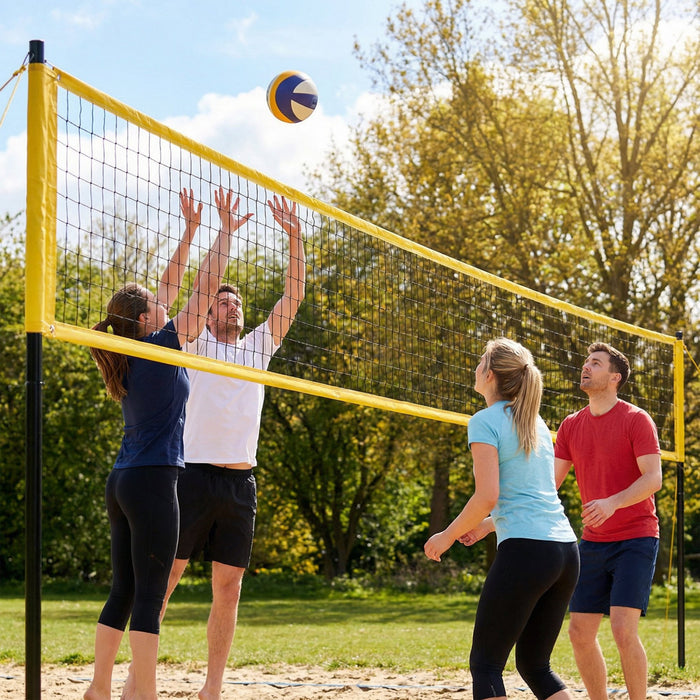 Soozier Set Portable de Filet de Volleyball avec Poteaux Reglables