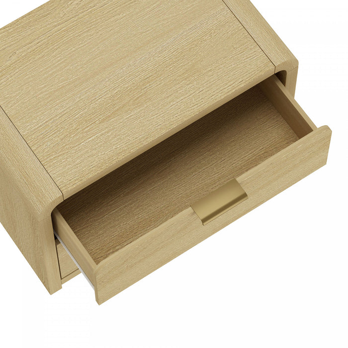 Table de nuit Grace Modern 28\" en chene naturel et or