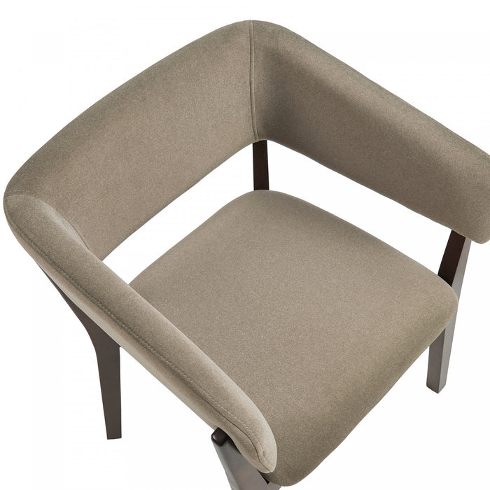 Fauteuil Blake moderne en bois avec imitation mohair, coloris lin