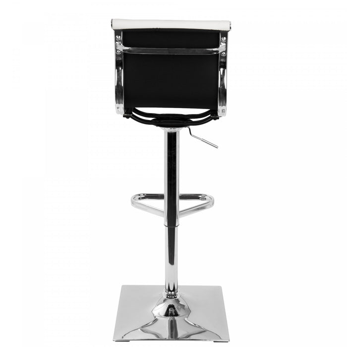 Tabouret bar pivotant réglable contemporain Masters en similicuir - blanc