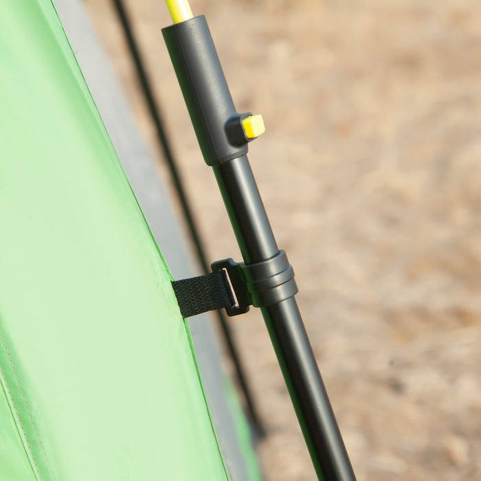 Outsunny Tente De Camping Design Pop-up 6 Personnes, Tente De Randonnee En Tissu A 2 Niveaux Avec 4 Fenetres 2 Portes Sac De Transport Portable Pour La Peche, La Randonnee, Vert