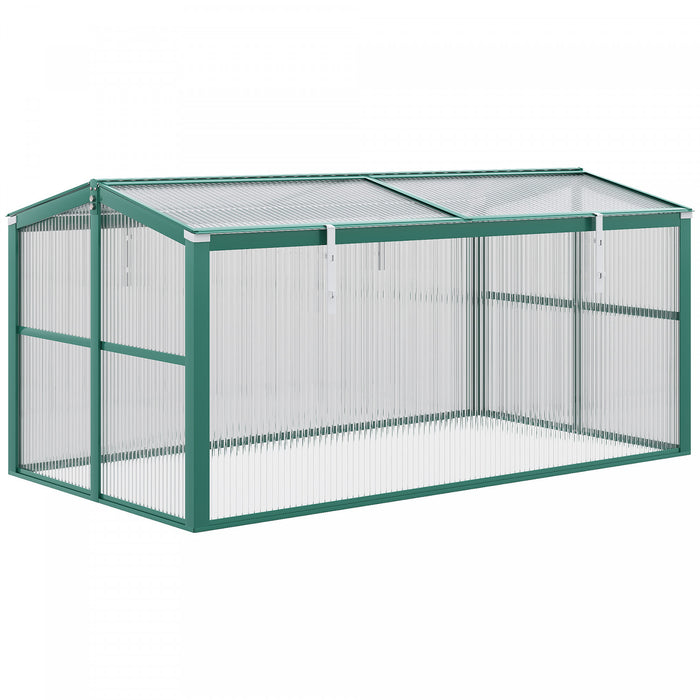Outsunny Serre Avec Dessus Ouvrable, Jardiniere Surelevee Portable