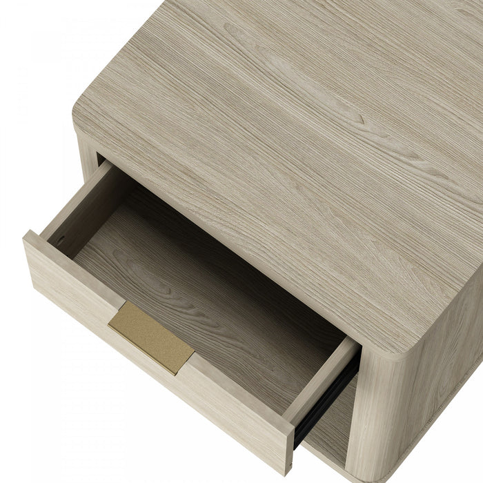 Table de nuit moderne Evelyn 20\" en bois naturel (1 tiroir)