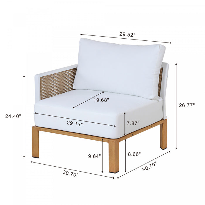 Ensemble de conversation moderne Vine 4 pieces en blanc