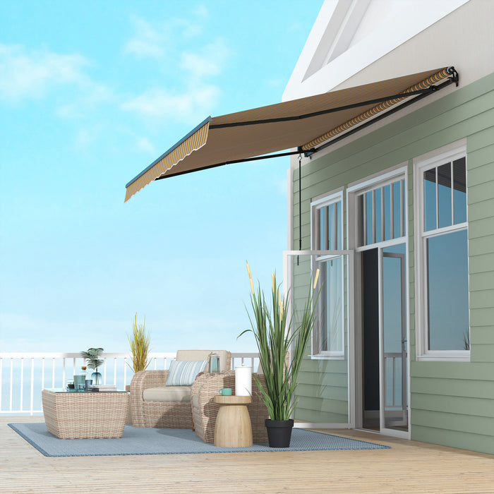 Outsunny 13' X 10' Auvent Retractable, Abri Pare-soleil, Jaune