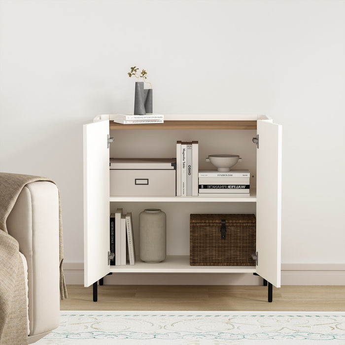 Armoire d’appoint moderne Abbey 32\" en erable et blanc casse