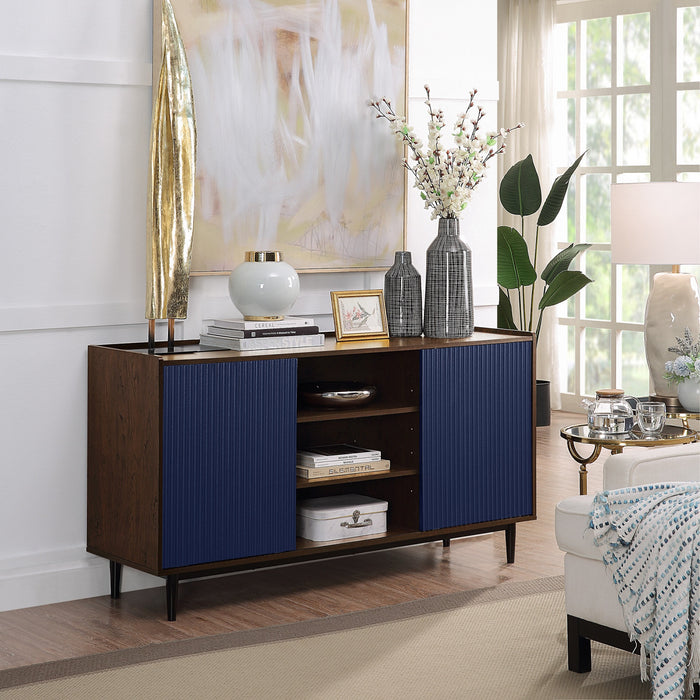 Ensemble de salon Duane style milieu du siecle, 4 pieces, bleu marine