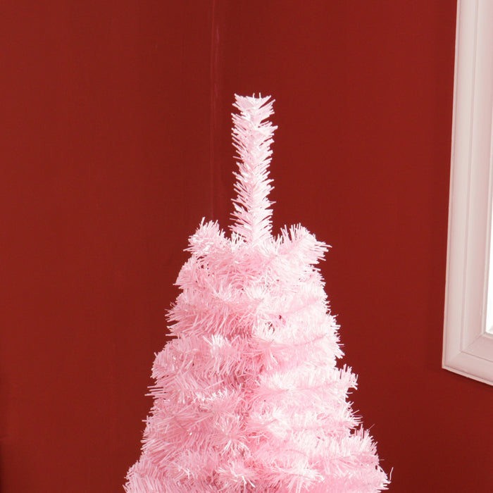 HOMCOM Sapin de Noel artificiel de 5 pi avec ouverture automatique, Rose