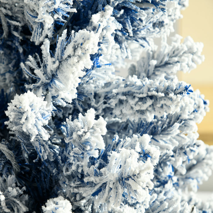 Homcom Arbre De Noel Artificiel Pre-eclaire De 6 Pi, Pointes Enneigees