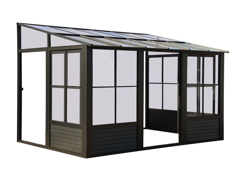 Florence - Solarium Mural 8x12 Toit En Polycarbonate Noir