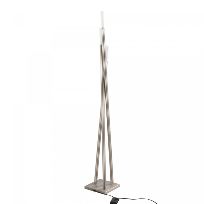 Lampe à pied contemporaine Icicle en nickel brossé