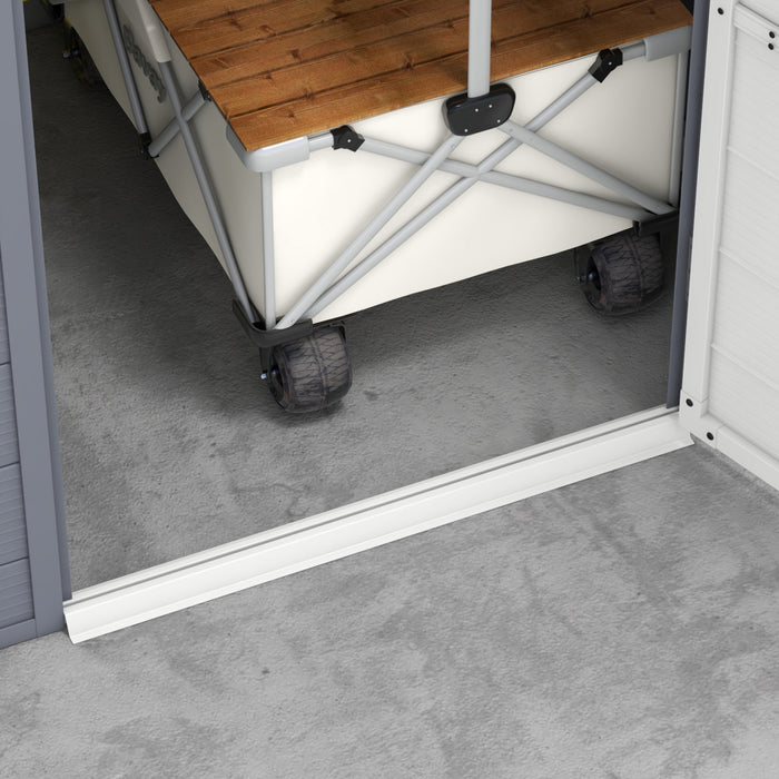 Outsunny Abri De Jardin 4,5' X 6' Porte A Loquet, Bouches D'aeration, Gris