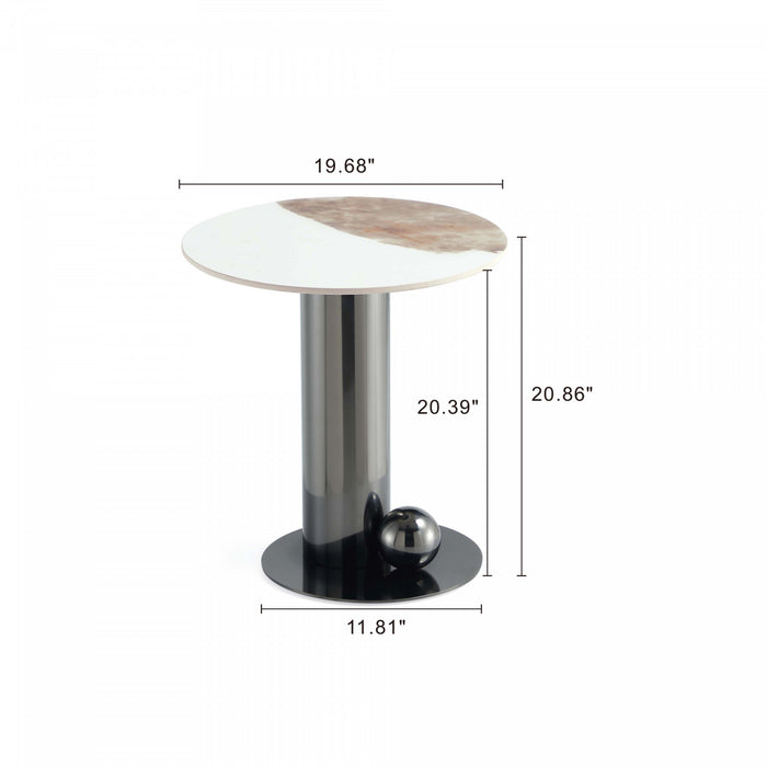 Ensemble moderne et glamour Laurel de 2 tables : table basse et table d’appoint, coloris noir