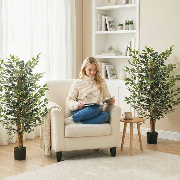 HOMCOM Arbre Artificiel Ficus de 130 cm pour Decoration Interieure
