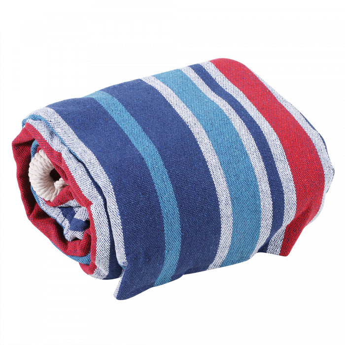 Outsunny 83\"x59\" Double Hamac Lit Chaise Longue Salon Jardin Camping Randonnee Meubles, Bleu