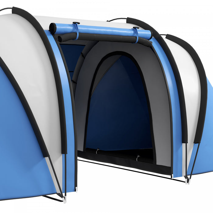 Outsunny Tente De Camping Avec 2 Chambres Et Coin Salon, Etanche 3 000 Mm