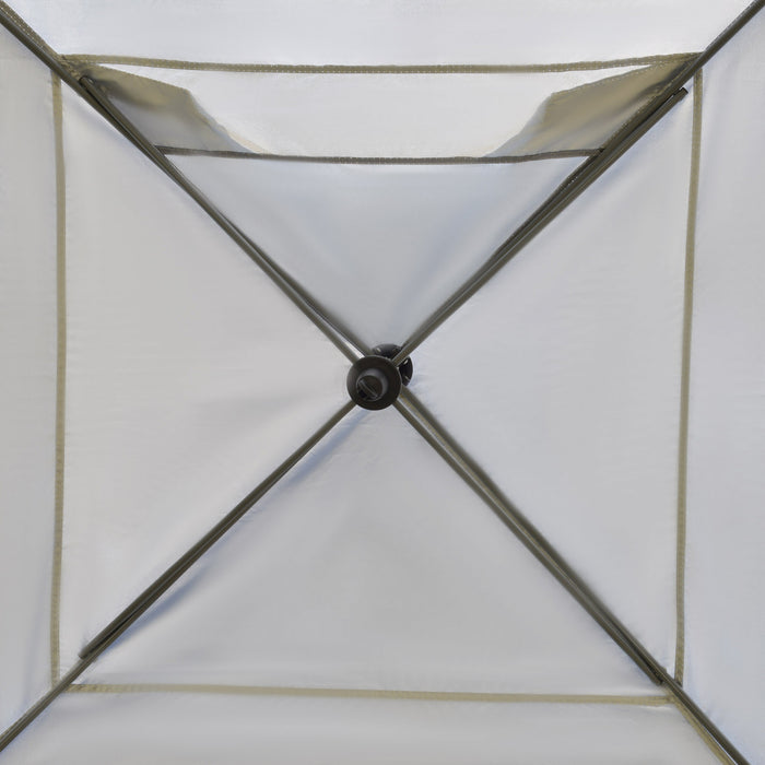 Outsunny Tente A Toit Escamotable 10' X 10' Avec Aeration Et Sac, Blanc