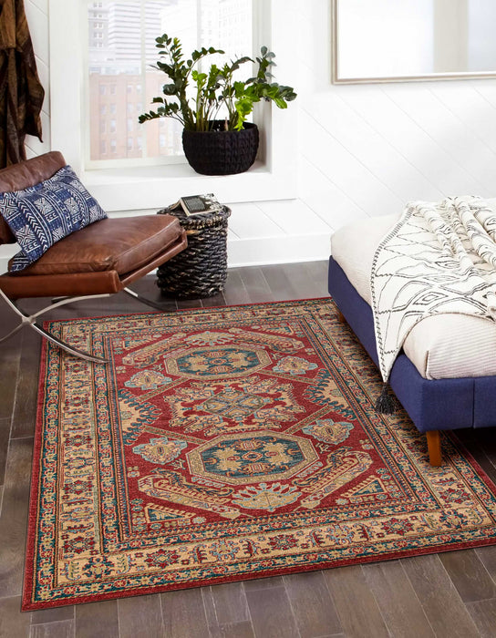 Tapis Traditionnel Aisha 9'3\" x 12'6\" en Rouge